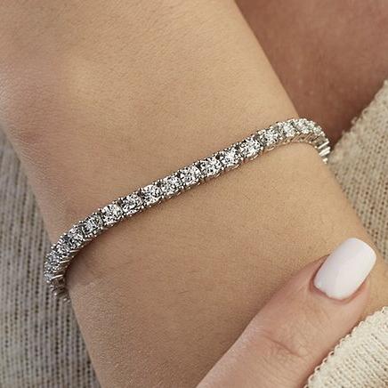 Tennis Diamond square illusion Bracelet 18K / Diamond Jewelry