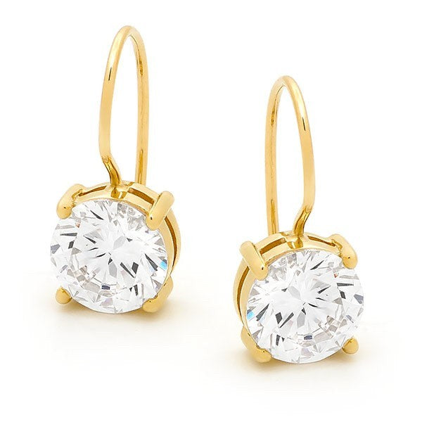 Anting emas 18K asli kristal tauge Diamond Jewelry
