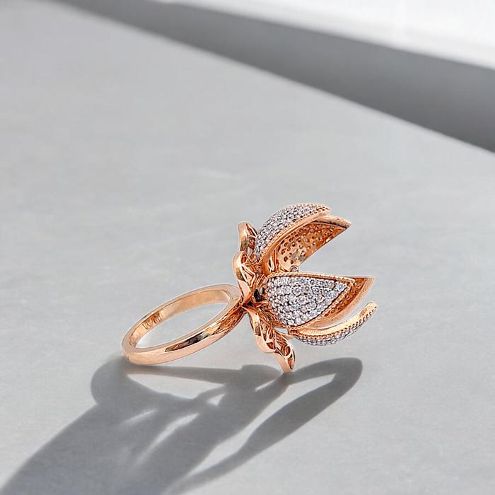 Flower Diamond Solitaire Ring / Diamond Jewelry
