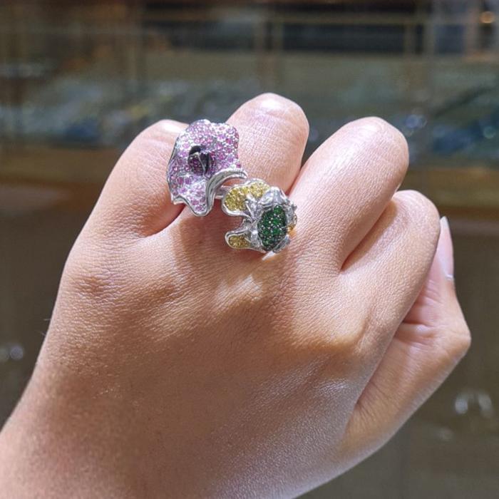 Flower Frog Diamond Ring 18K / Diamond Jewelry
