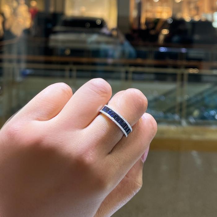 Safir With Diamond Ring / Diamond Jewelry