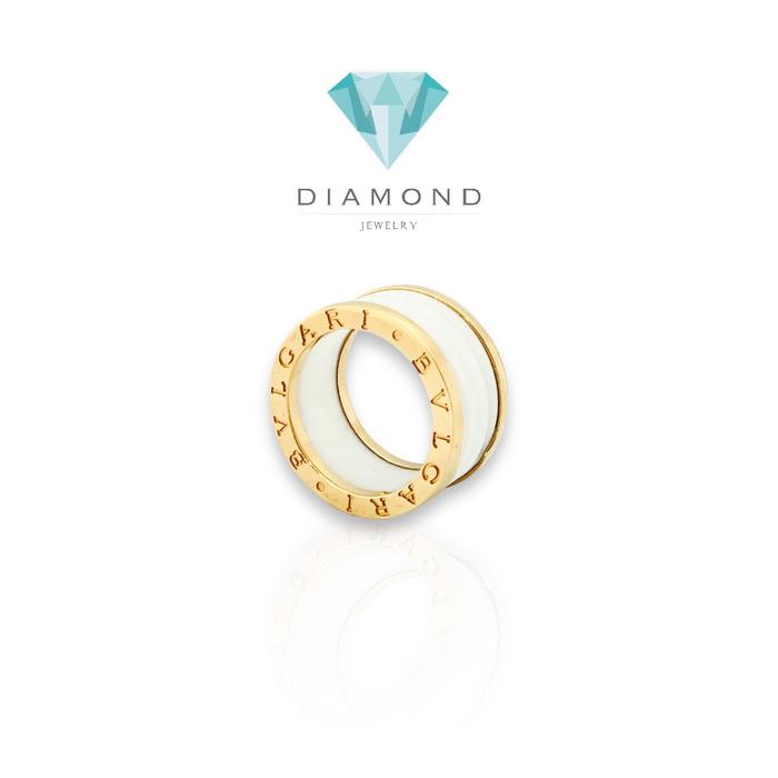 white zero ring 18k Ceramic -Diamond Jewelry