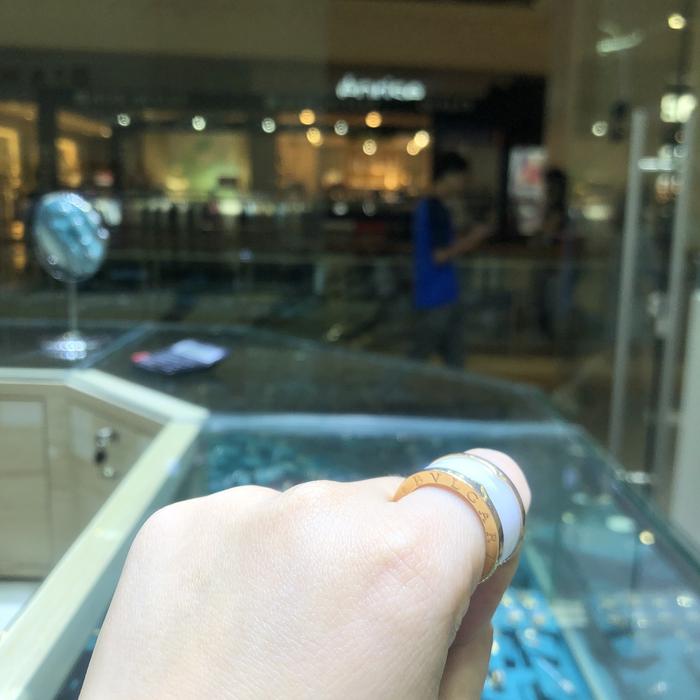 white zero ring 18k Ceramic -Diamond Jewelry