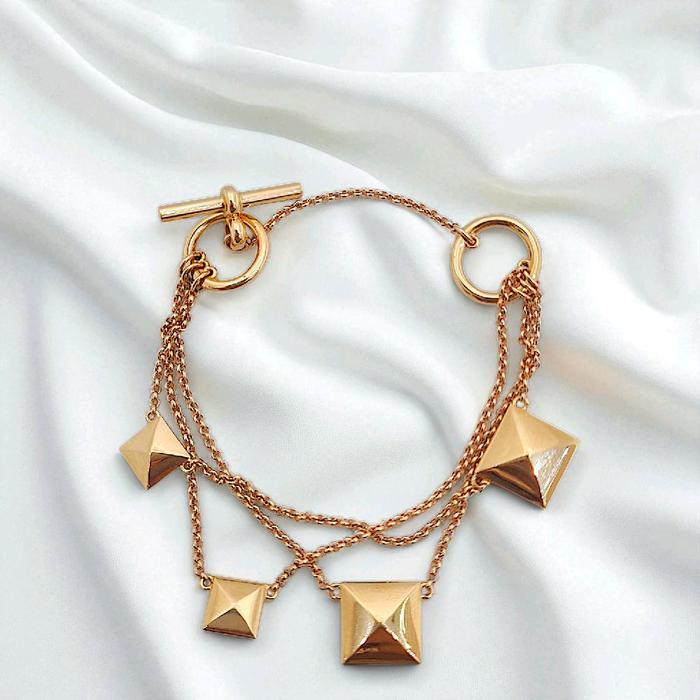 Clou H GOLD Bracelet 18K / Diamond Jewelry 402GBD1566RY- GELANG EMAS CLOU H BRACELET/GELANG MAS H CLOU