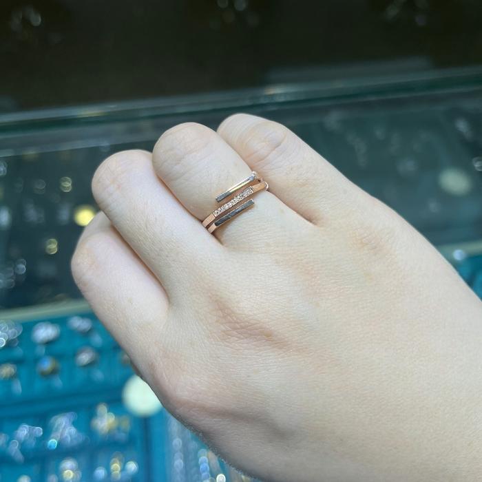 Cincin emas / gold ring signet rose gold 17k- diamond jewelry