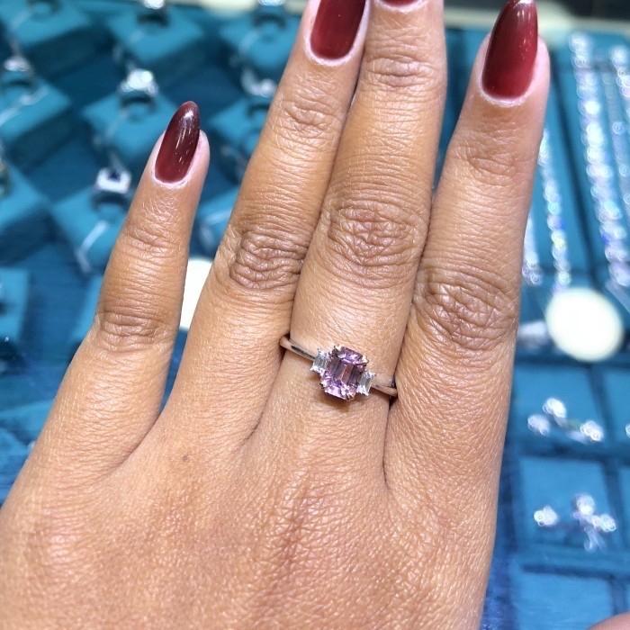 Tourmalinw pink Diamond Ring 18K/Cincin berlian pink turmalin