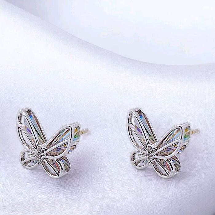 Butterfly Diamond Rainbow Sparkle Earring 18Kb/ Diamond Jewelry