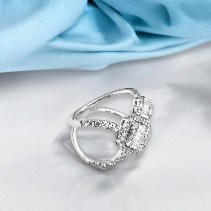 Diamond cross baguette/ cincin berlian cross baguette- 18K diamond jewelry