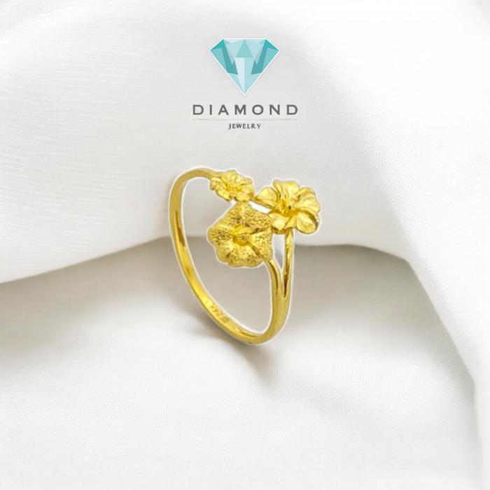 Cincin Mas Model Bunga 24K-Diamond Jewelry
