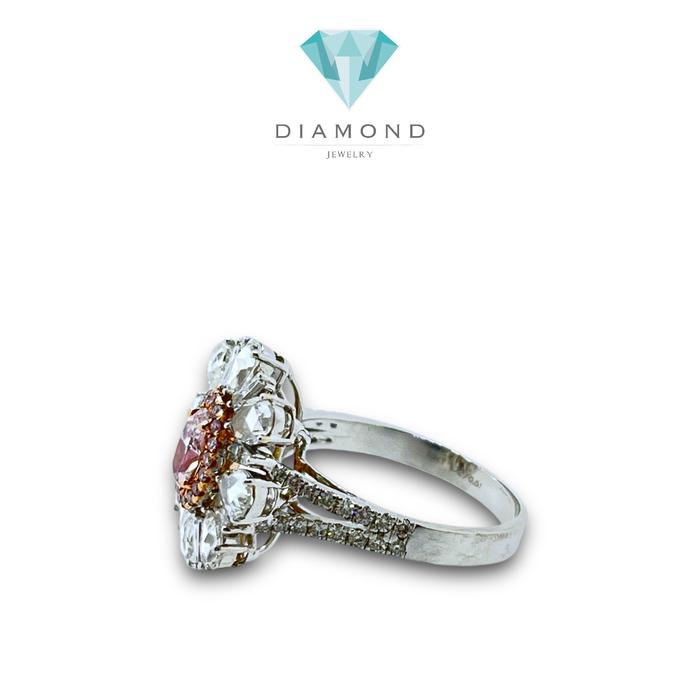Flower Pink Oval Diamond Ring