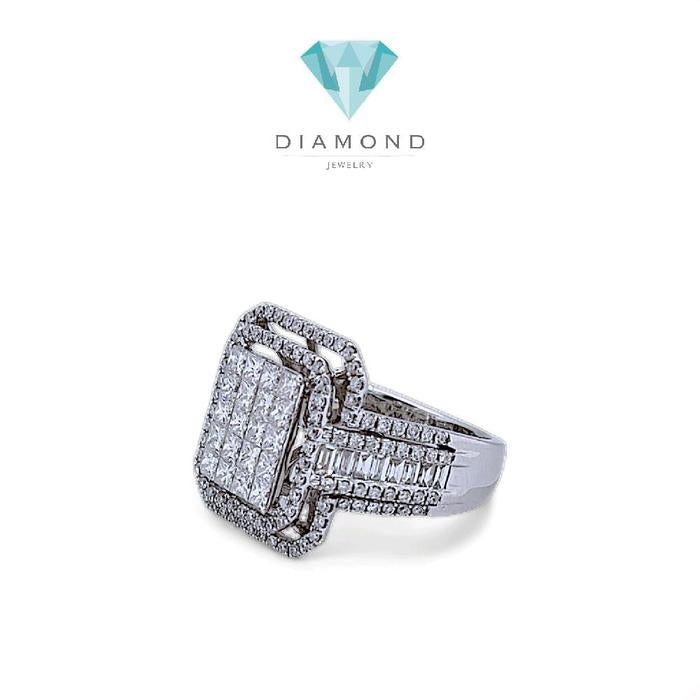 Square Diamond Ring 18K / Diamond Jewelry