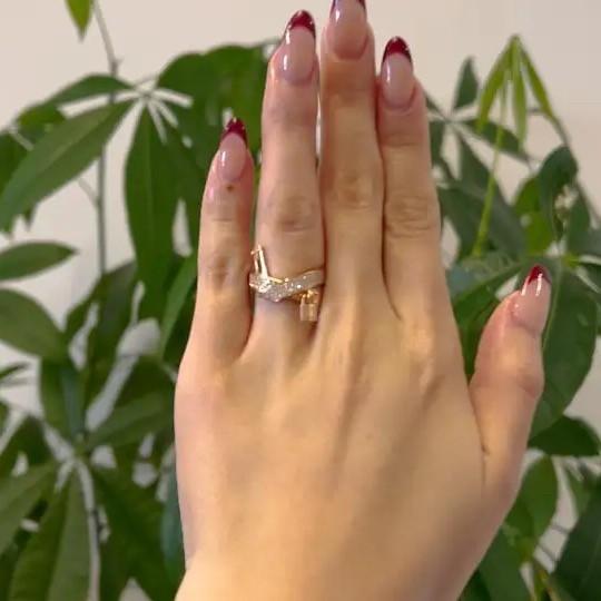 Knot Kelly diamond ring 18k rose gold/ Cincin berlian Kelly Knot Emas 750 Berlian Eropa Belgia -Diamond Jewelry