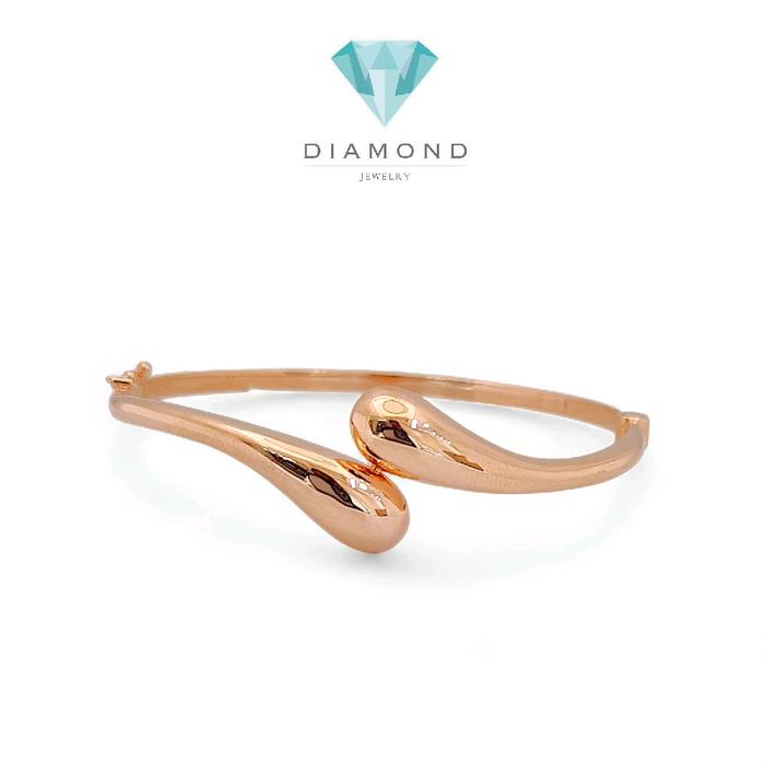 Tear Drop Cuff Gold Bracelet 750K / Gelang Emas Manset Airmata 750K / Diamond Jewelry 444GBD529LS