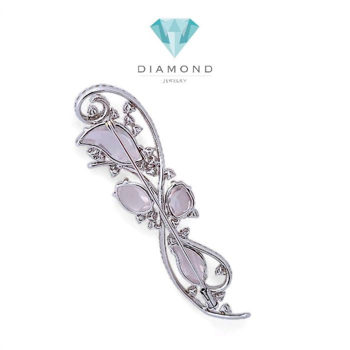 Leaf magonite diamond Diamond Brooch 18K / Diamond Jewelry/ Bros magonite berlian