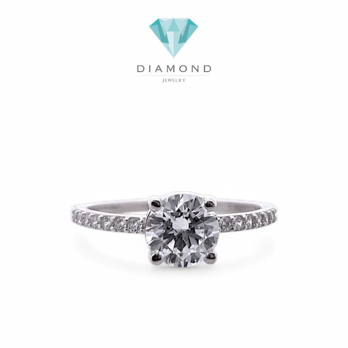 Cincin emas putih asli 18 krt swarozki Diamond Jewelry size(7-10)