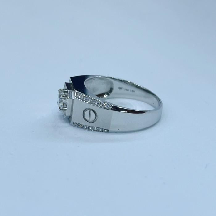 Diamond Man ring Retro /cincin pria 18K White gold-Diamond Jewelry