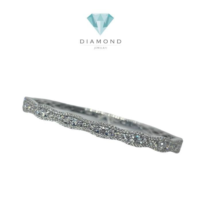 Pave Wave Diamond Bangle 18K Gold Diamond Jewelry