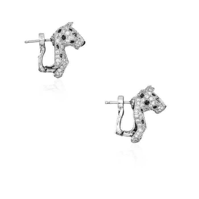 Panthere earring Diamond onyx emerald gold 18K Diamond Jewelry-17ABGT1250WPLS