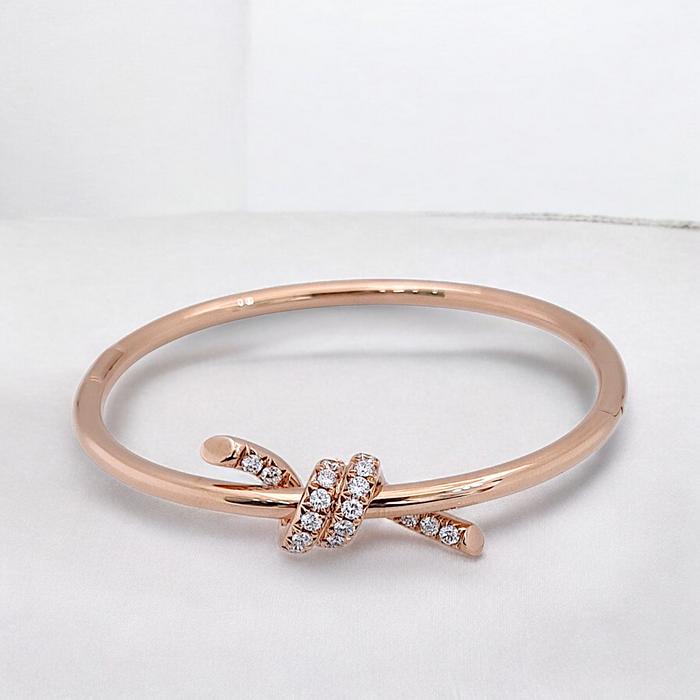 Knot Diamond Bangle 18K / Diamond Jewelry