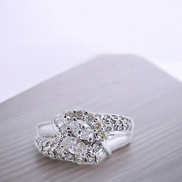 Cincin Berlian Multishape leaves/ diamond duo oval ring-Diamond Jewelry