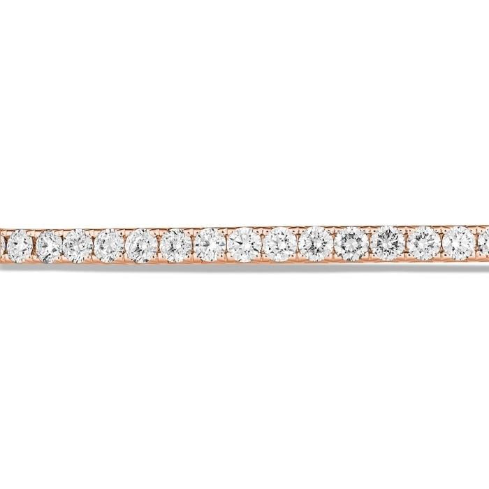 Diamond Bangle Half pave moon 18k rose gold-Diamond Jewelry