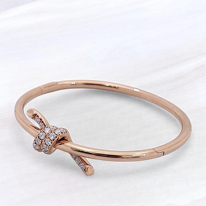 Knot Diamond Bangle 18K / Diamond Jewelry