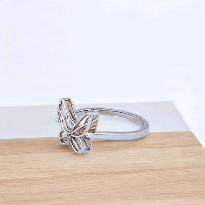 Butterfly Diamond Rainbow Sparkle Ring 18K / Diamond Jewelry/ cincin berlian kupu