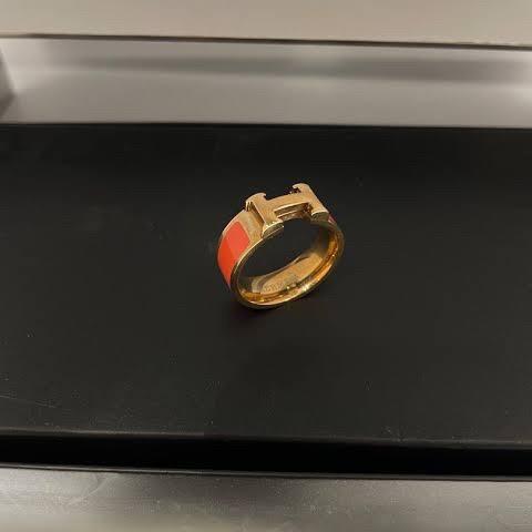 Lacquered H pop ring 18k gold-Diamond Jewelry