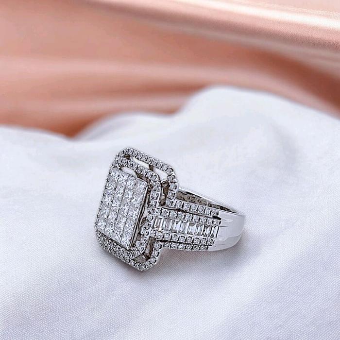 Square Diamond Ring 18K / Diamond Jewelry