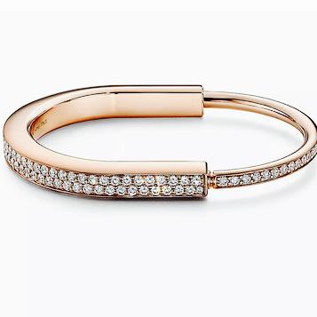 Lock T bangle pave Diamond 18K Gold- Diamond Jewelry