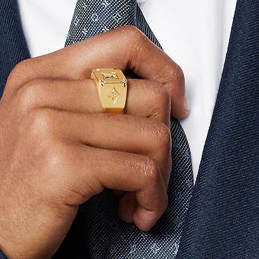 Signet monogram ring unisex 18k gold-Diamond Jewelry