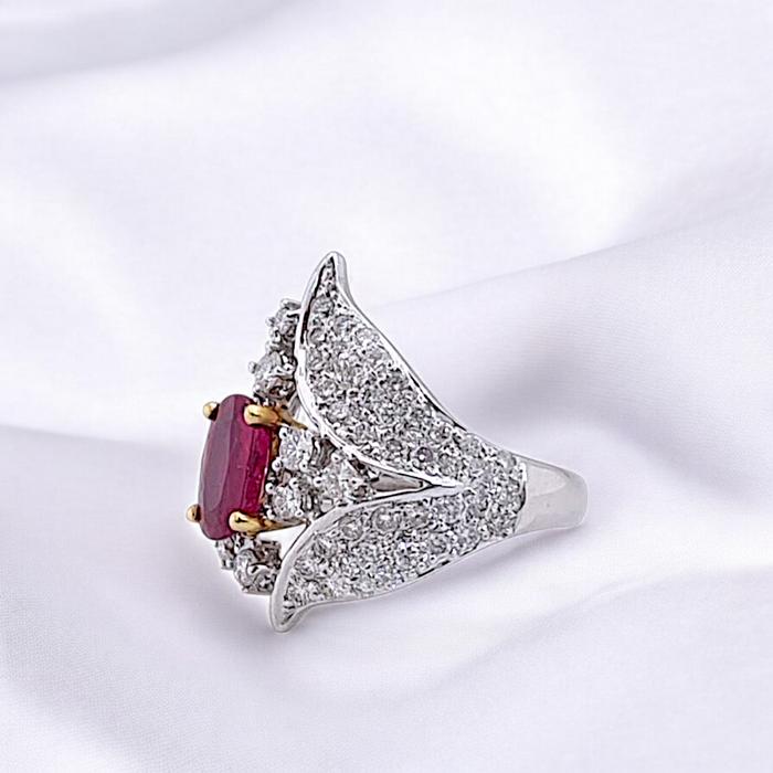 Ruby Diamond Ring 18K / Diamond Jewelry