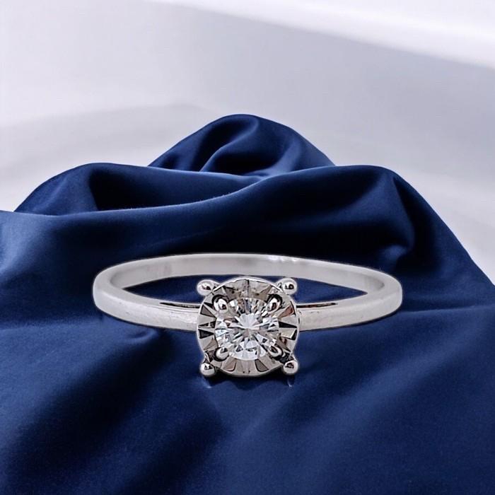 Solitaire diamond ring 18k /cincin berlian satu mata/cincin berlian solitaire/cincin emas putih berlian eropa white gold-Diamond Jewelry