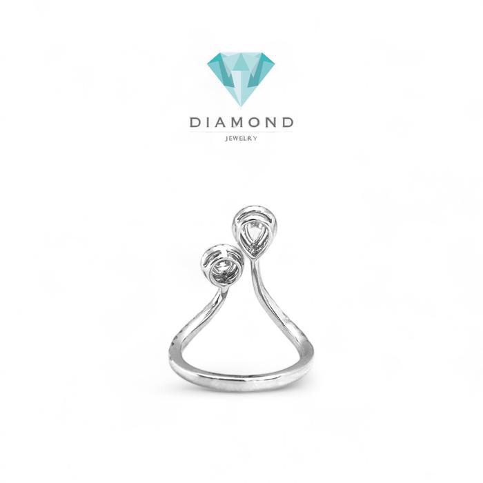 Cincin Berlian duo round oval- cincin beelian oval bulat-Diamond Jewelry