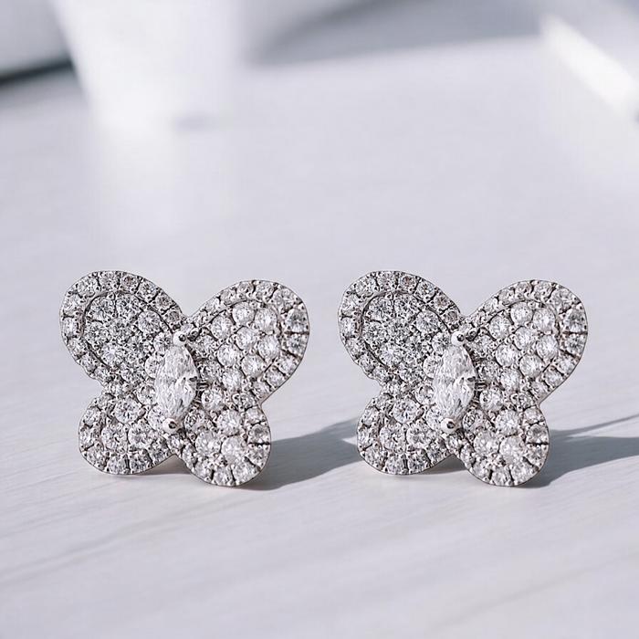 Butterfly Diamond Earrings / Diamond Jewelry