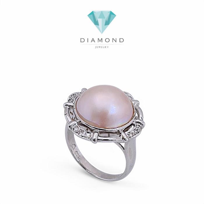 Pearl Diamond Ring 18K / Diamond Jewelry