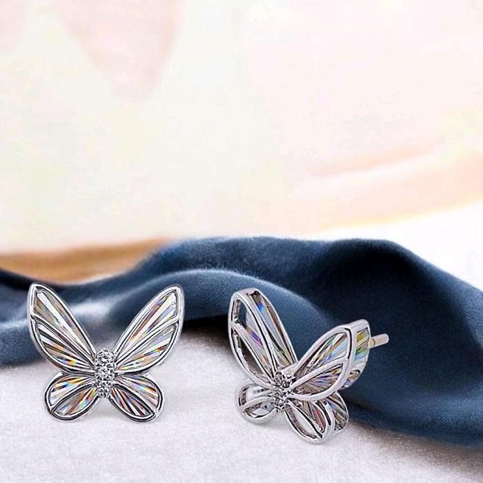 Butterfly Diamond Rainbow Sparkle Earring 18Kb/ Diamond Jewelry