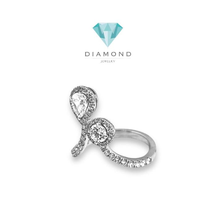 Cincin Berlian duo round oval- cincin beelian oval bulat-Diamond Jewelry