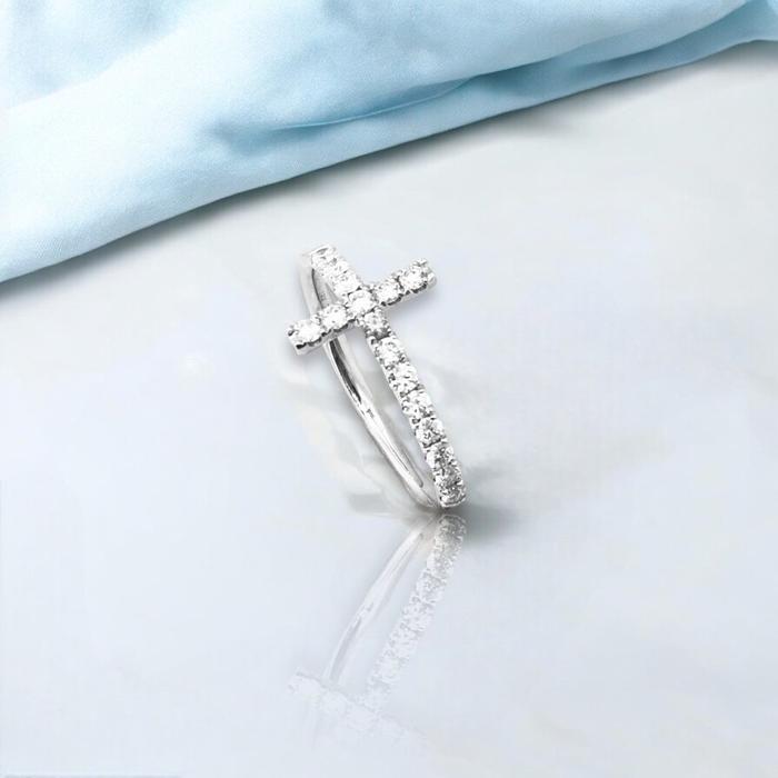 Cincin berlian cross/Diamond ring cross 18k-Diamond Jewelry
