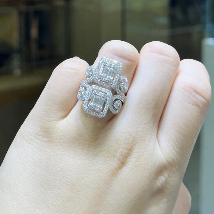 Cincin Duo Baguette diamond/ cincin berlian duo baguette