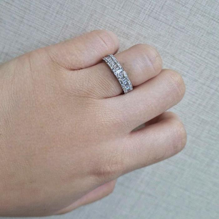 Cincin Listring Baguette Full Diamond 18K-Diamond Jewelry