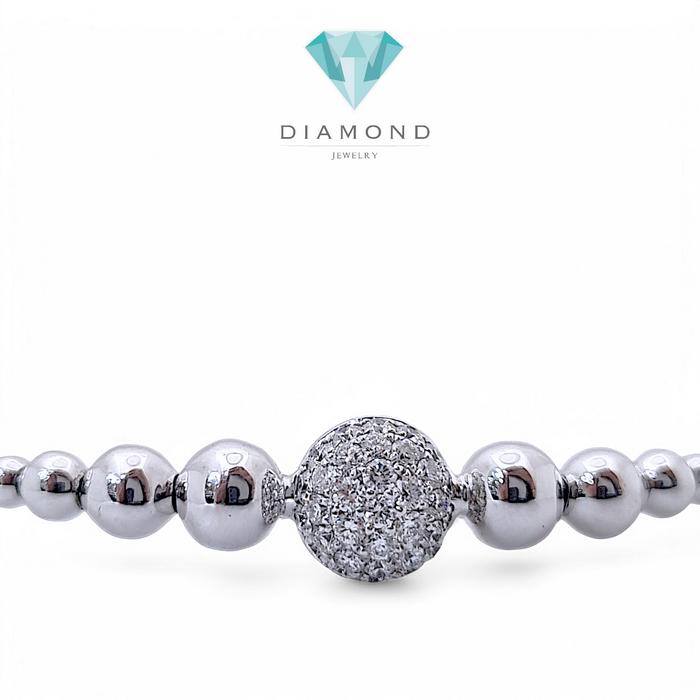 Diamond Bracelet perlee stretchable 18K / Diamond Jewelry