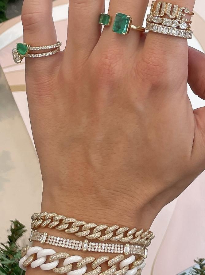 Diamond cuban pave diamond medium Bracelet