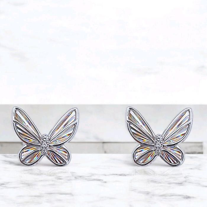 Butterfly Diamond Rainbow Sparkle Earring 18Kb/ Diamond Jewelry