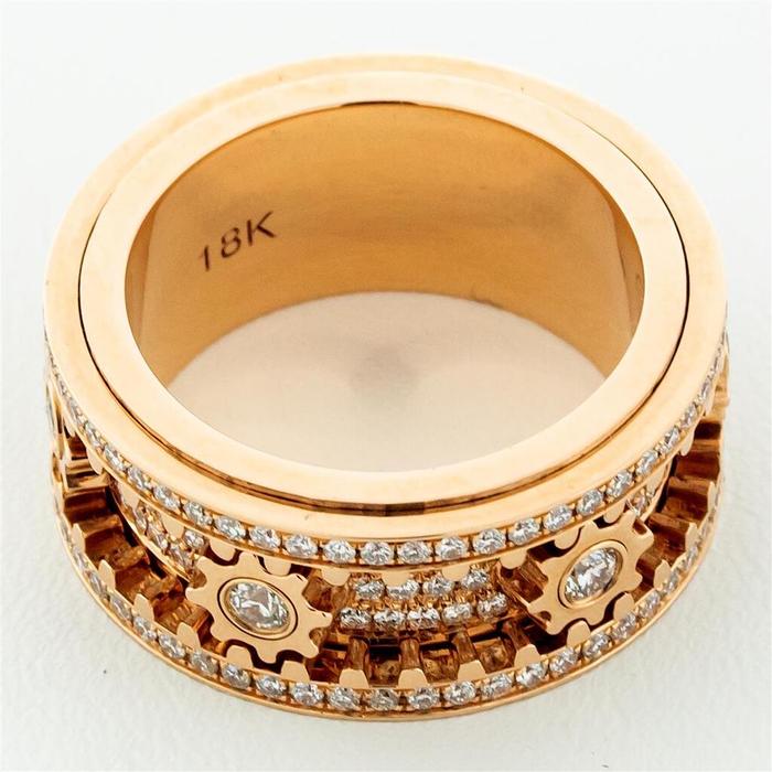 Diamond Spinning Gear Ring 18K Rose Gold-Diamond Jewelry