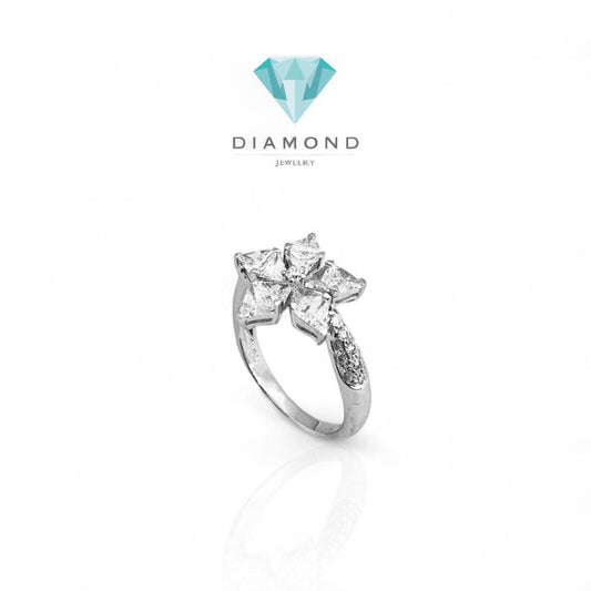 Flower Diamond Ring/Cincin Berlian Bunga18K Diamond Jewelry