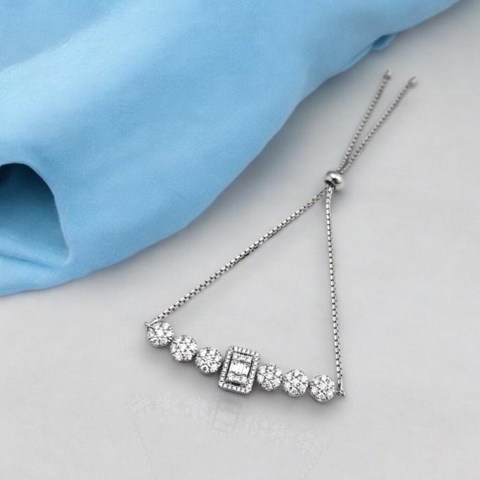 Gelang berlian baguette serut/ diamont adjustable bracelet/gelang berlian serut wanita 18K Diamond Jewelry