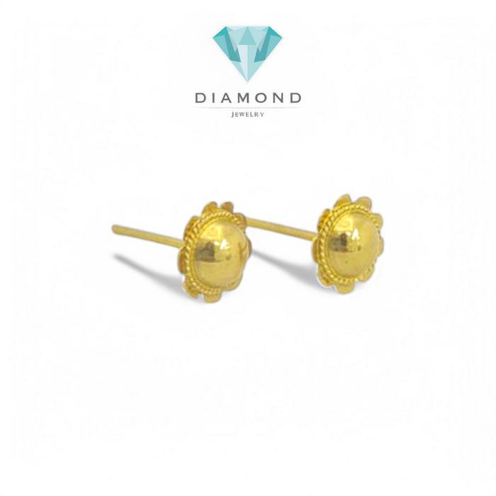 Anting Mas Tusuk Model Bunga Matahari 23K-Diamond Jewelry