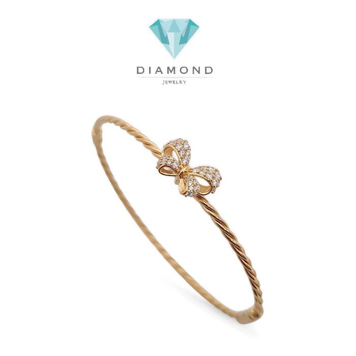 Gelang Emas Sirkon Model Pita-Diamond Jewelry-436GMS529LS