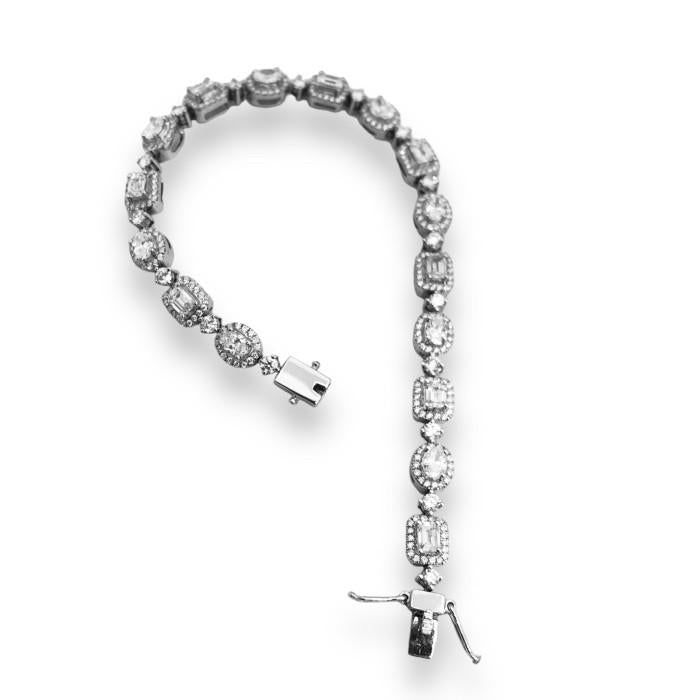 Fancy tennis diamond bracelet 18k -Diamond Jewelry
